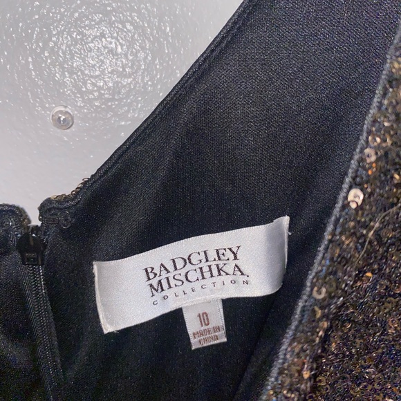 Badgley Mischka Black and Gold Cocktail Dress size 10 - Picture 2 of 3